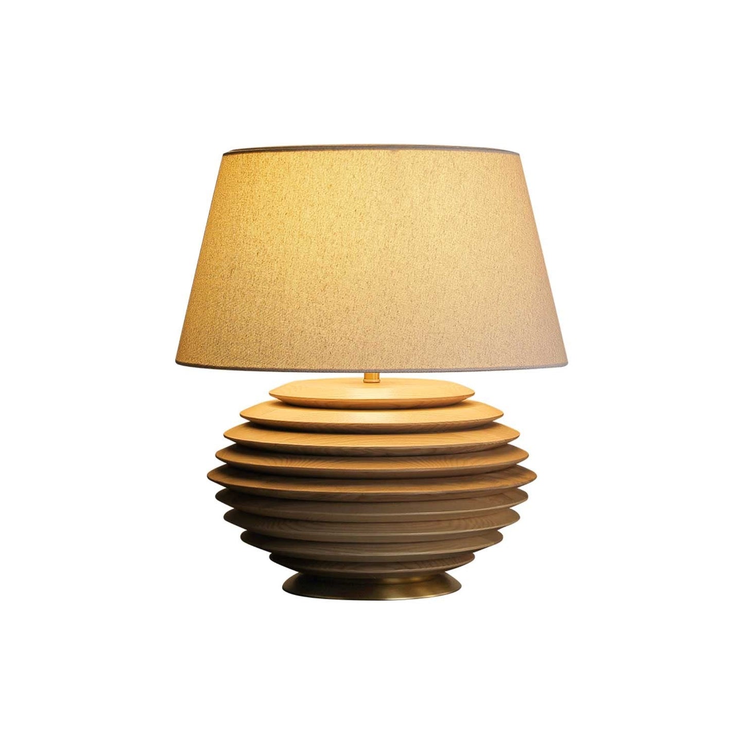 Cadence Sculptural Wood & Fabric Table Lamp