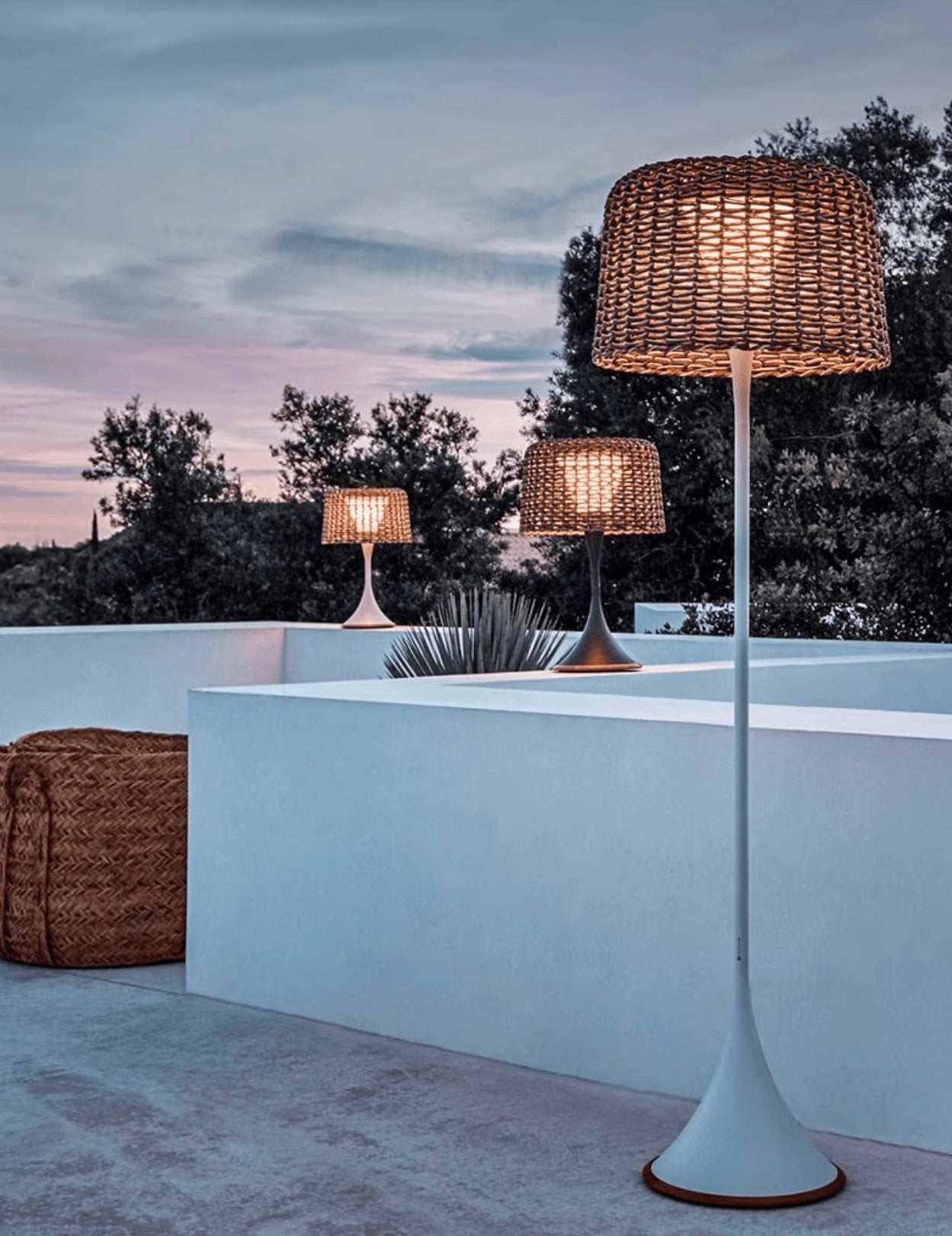Callum Solar Woven Outdoor Floor Lamp