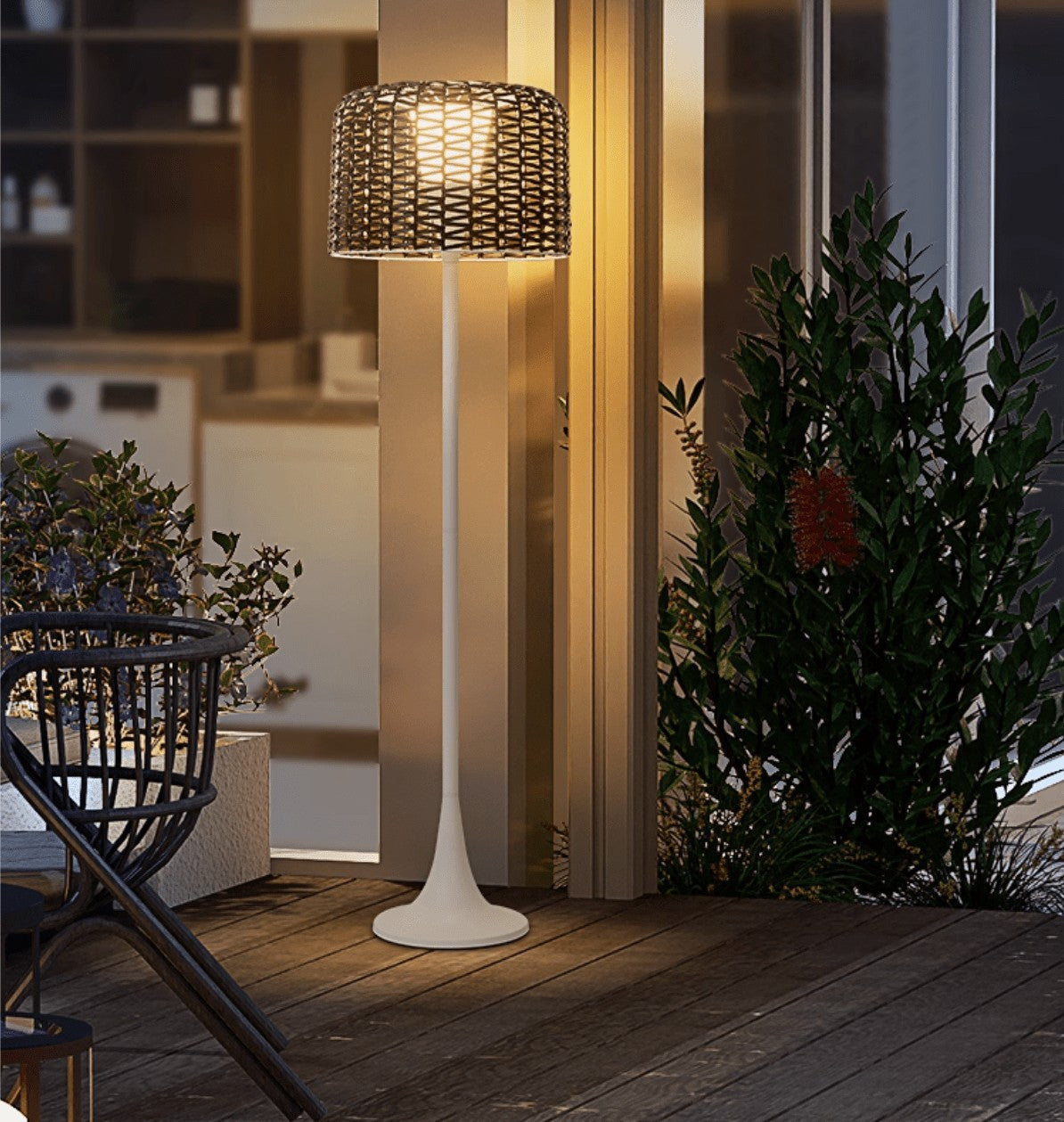 Callum Solar Woven Outdoor Floor Lamp