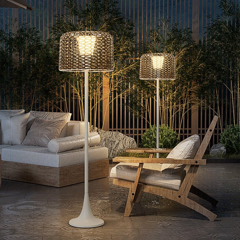 Callum Solar Woven Outdoor Floor Lamp