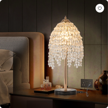 Crystal Cascade Vintage Table Lamp