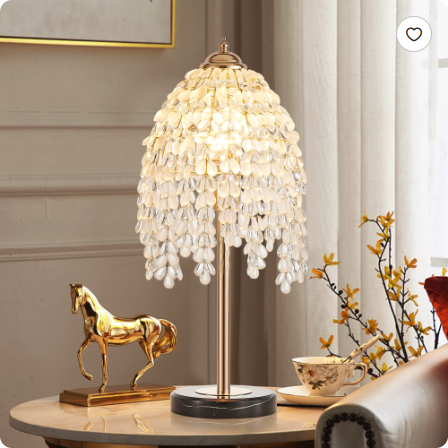 Crystal Cascade Vintage Table Lamp