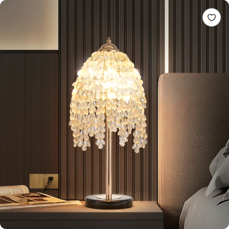Crystal Cascade Vintage Table Lamp