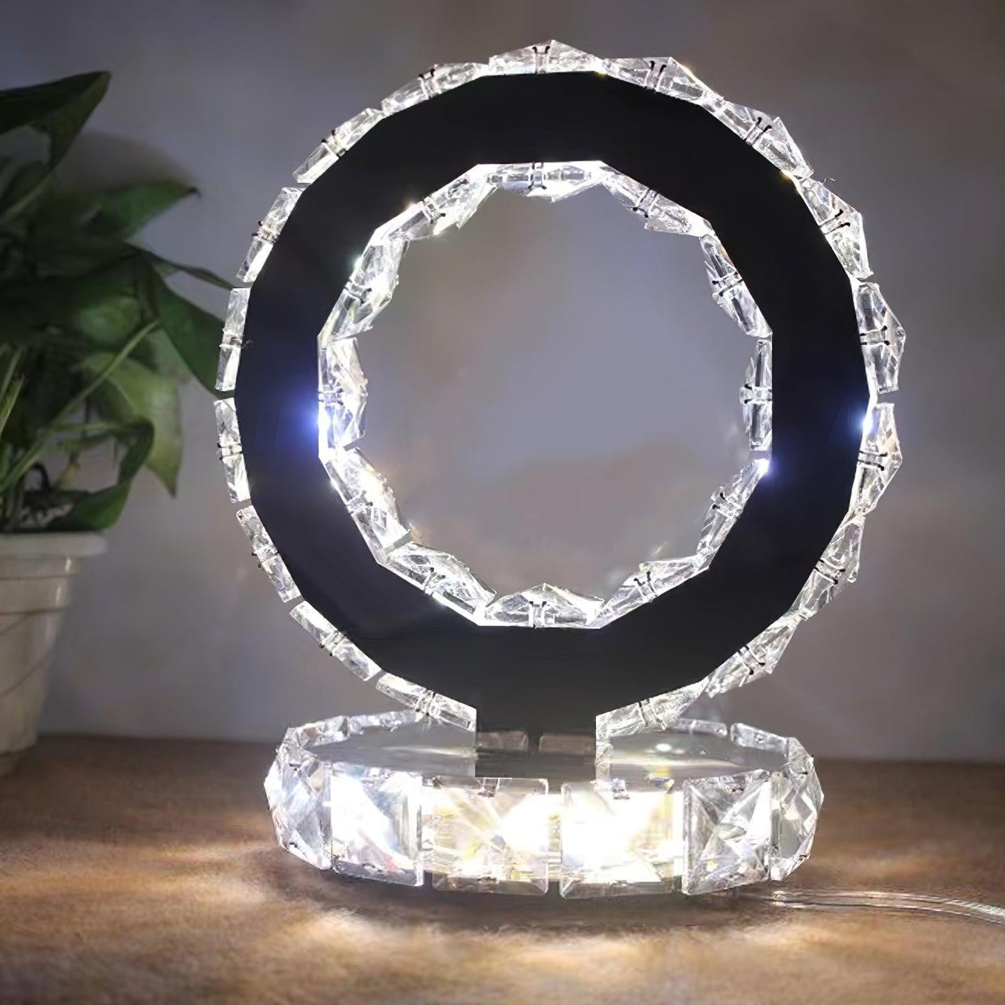 Crystal Rings LED Table Lamp