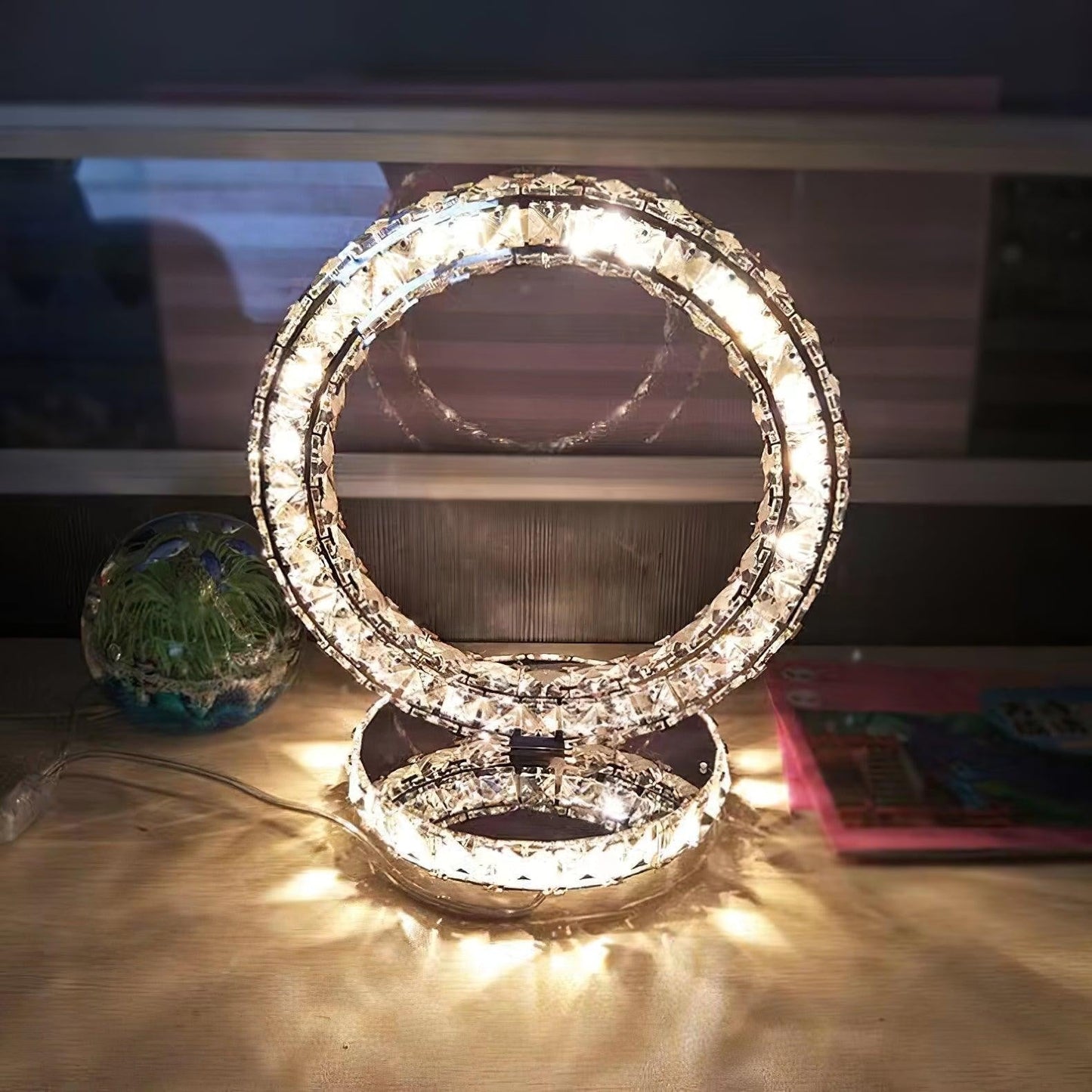 Crystal Rings LED Table Lamp