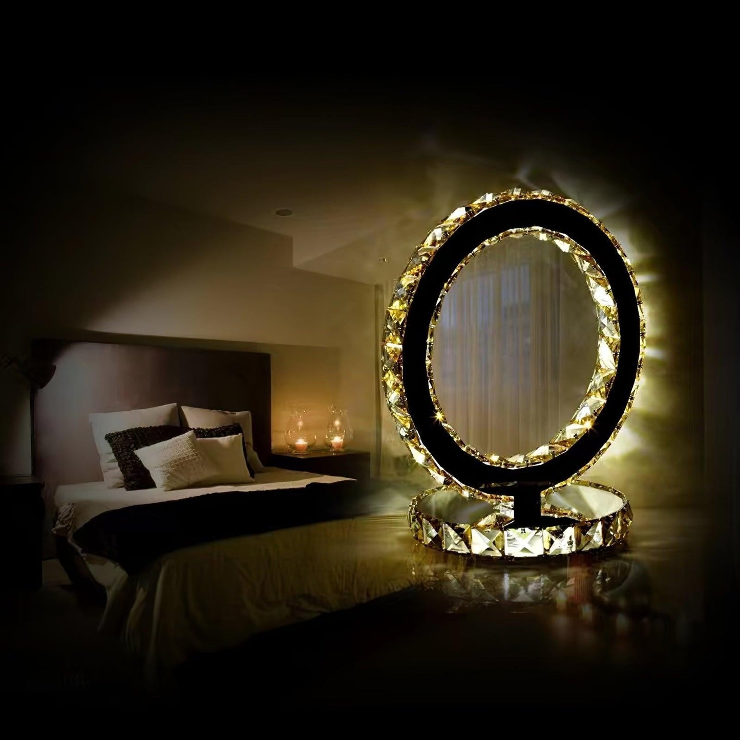 Crystal Rings LED Table Lamp