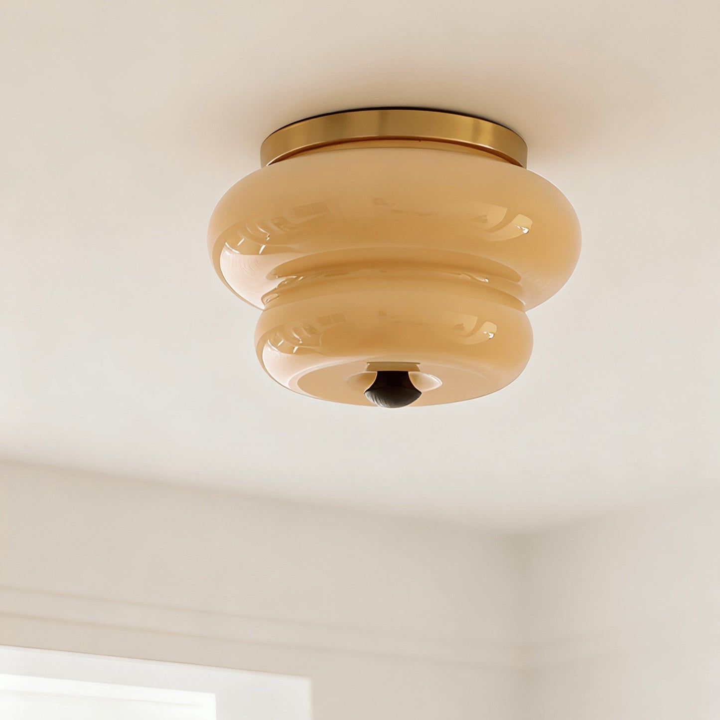 Curvaceous Glass Ceiling Light