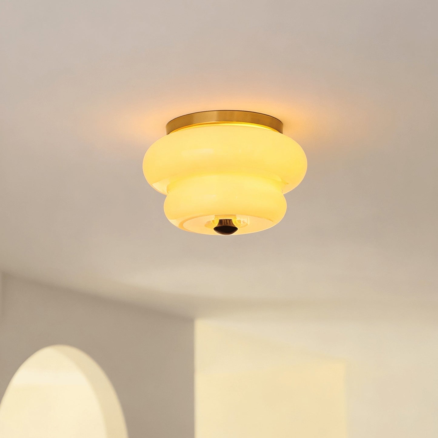 Curvaceous Glass Ceiling Light