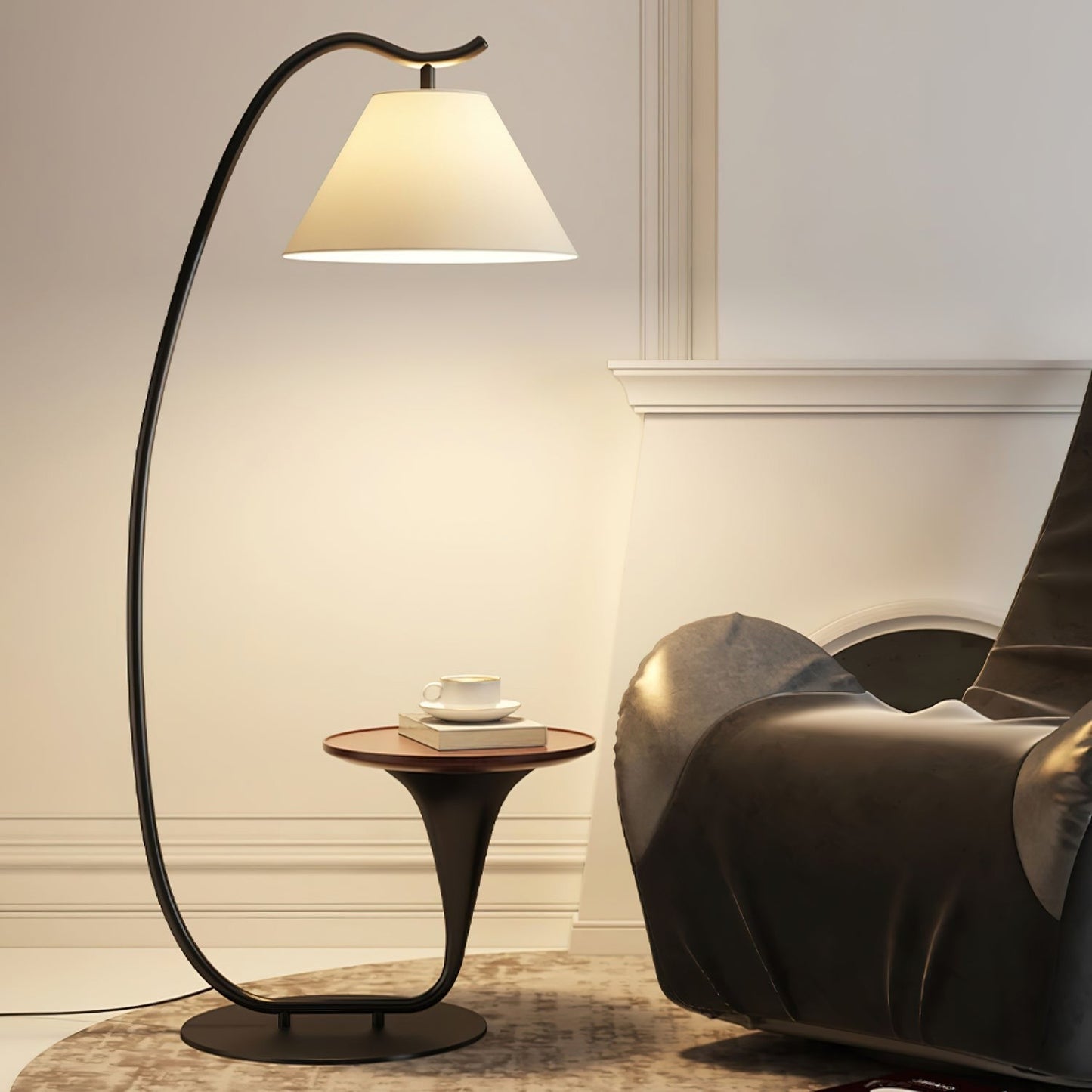 Curvature Floor Lamp with Side Table
