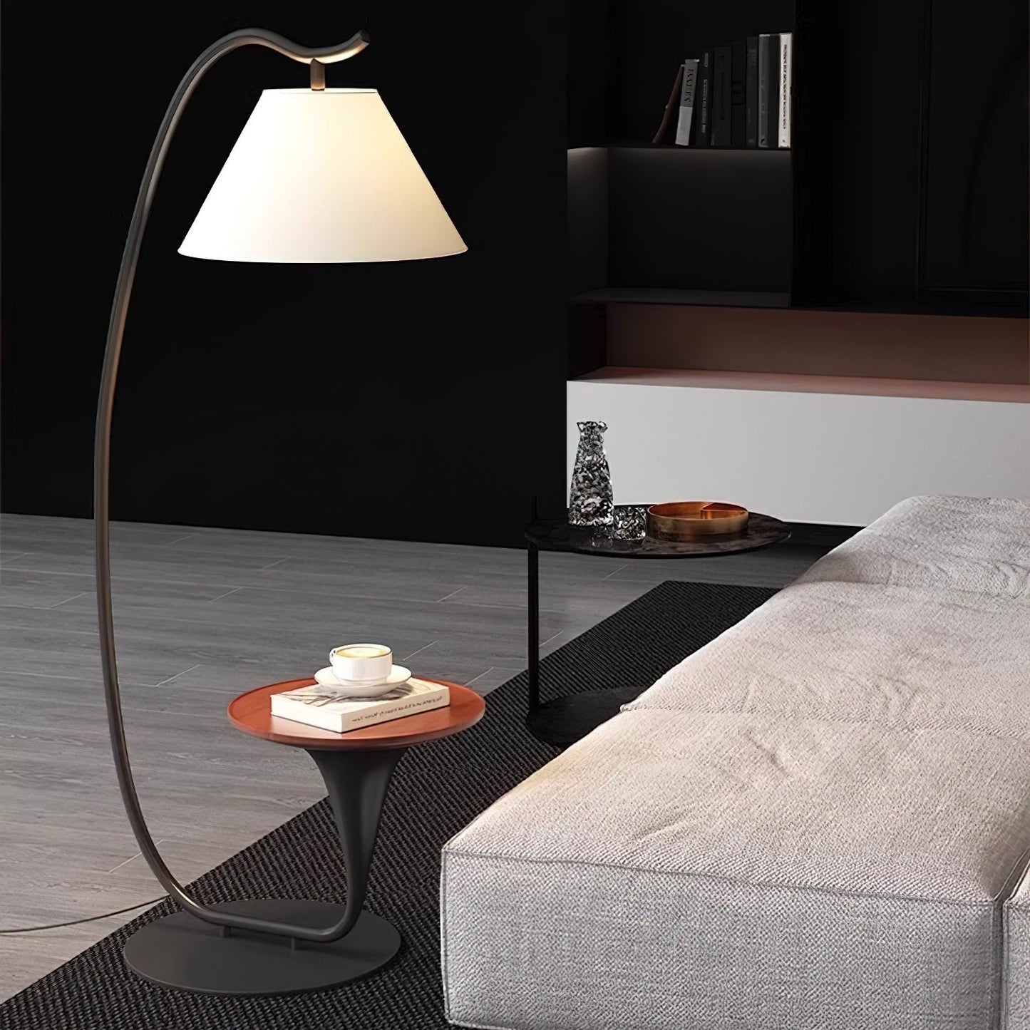 Curvature Floor Lamp with Side Table