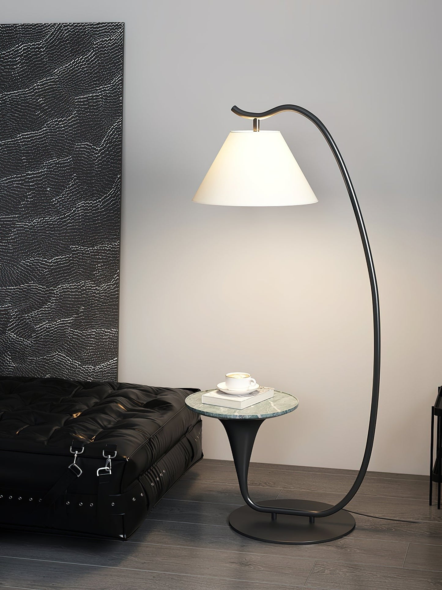 Curvature Floor Lamp with Side Table
