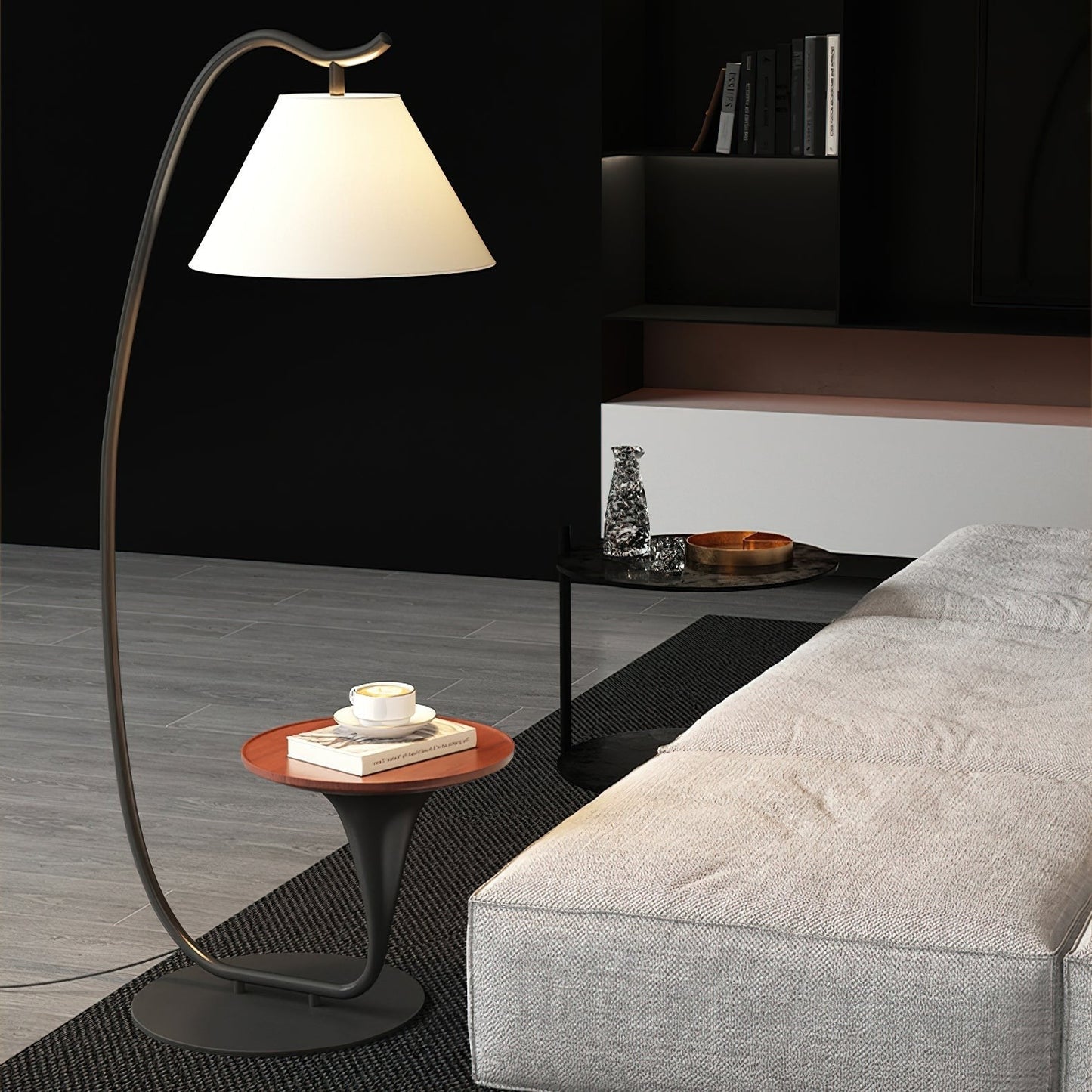 Curvature Floor Lamp with Side Table
