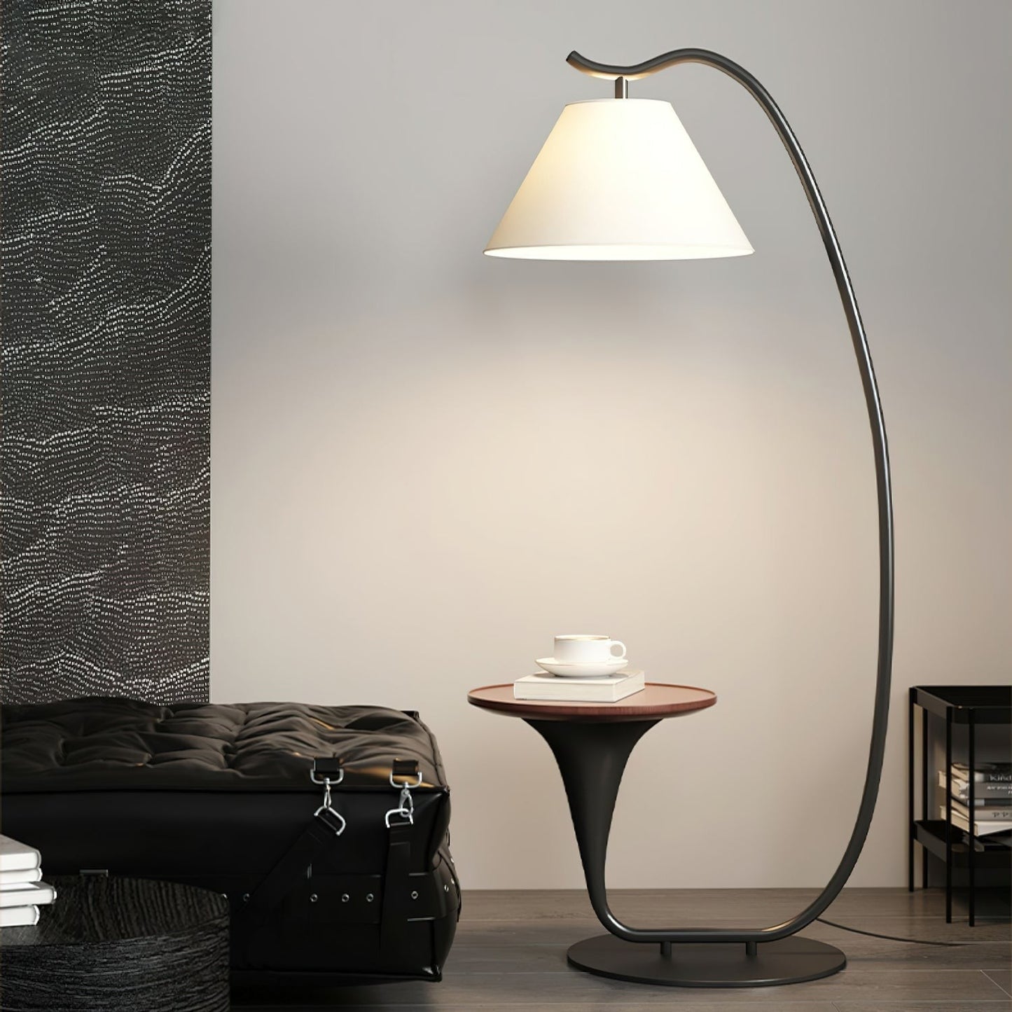Curvature Floor Lamp with Side Table