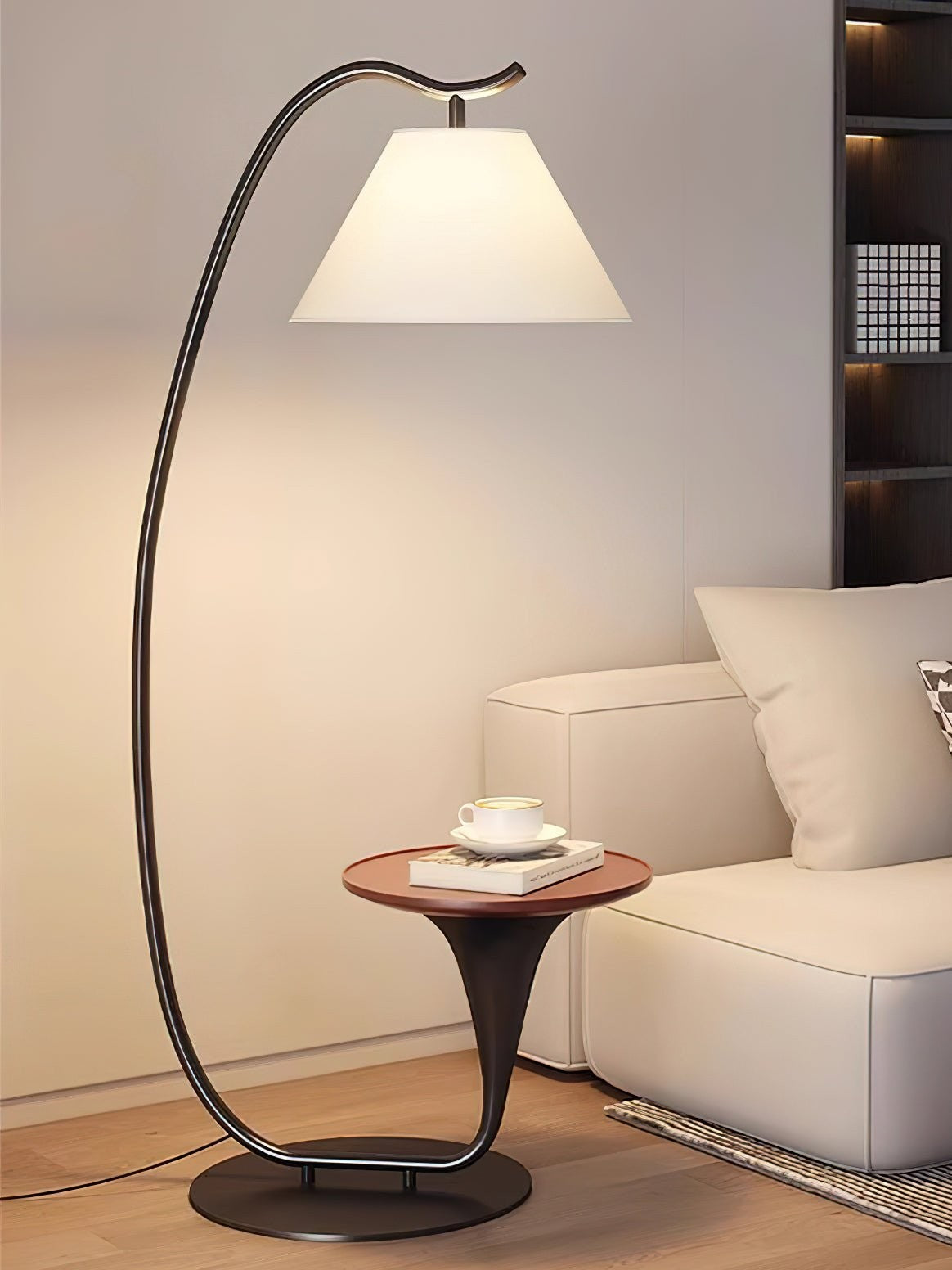 Curvature Floor Lamp with Side Table
