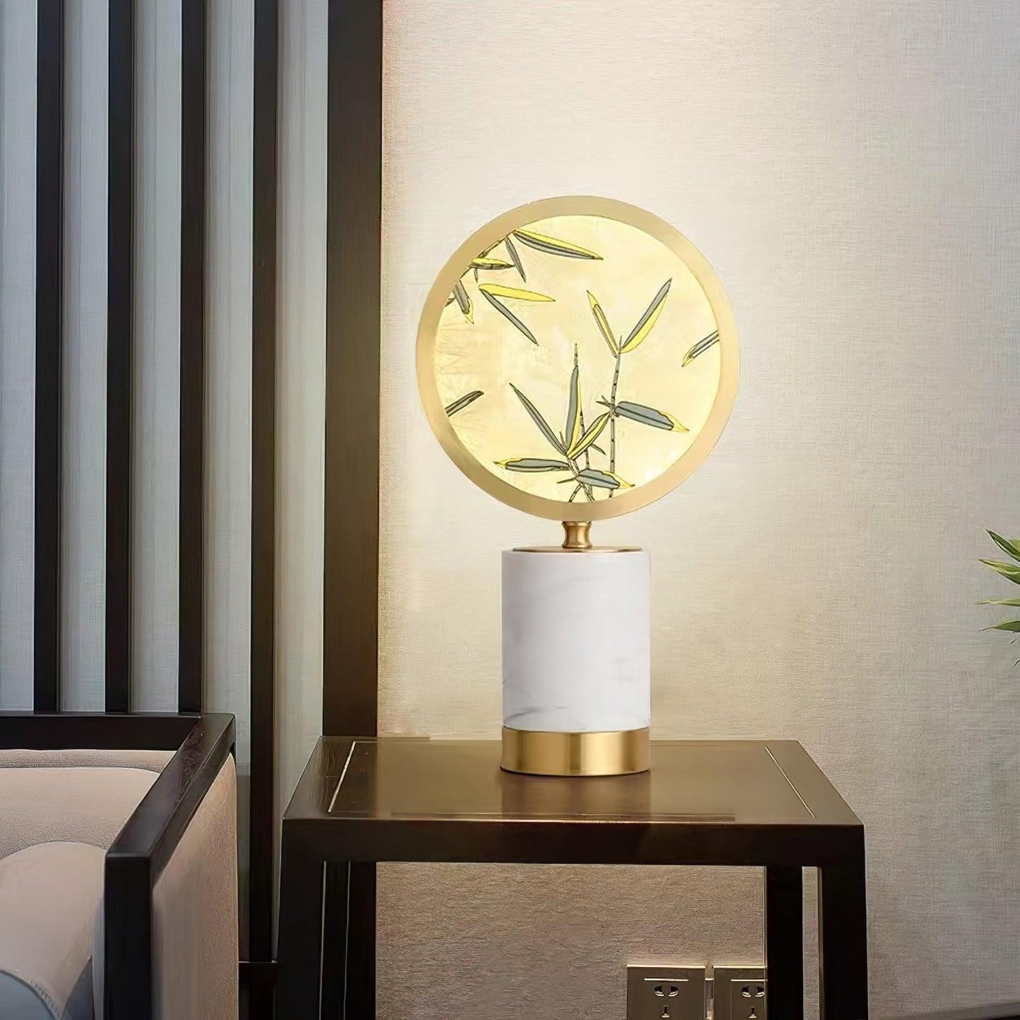 Enamel Botanical Table Lamp