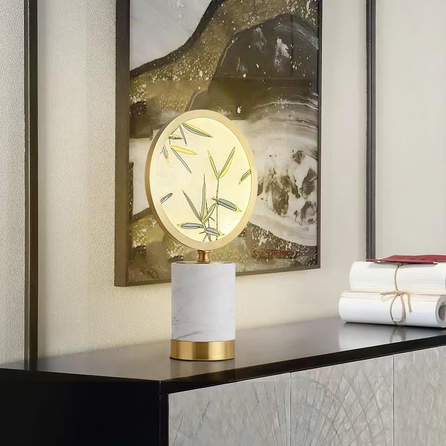 Enamel Botanical Table Lamp