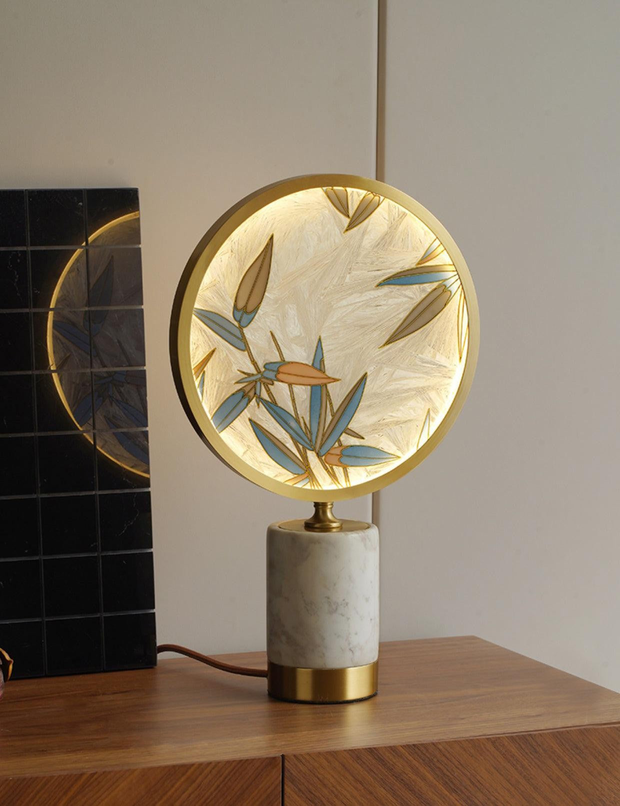 Enamel Botanical Table Lamp