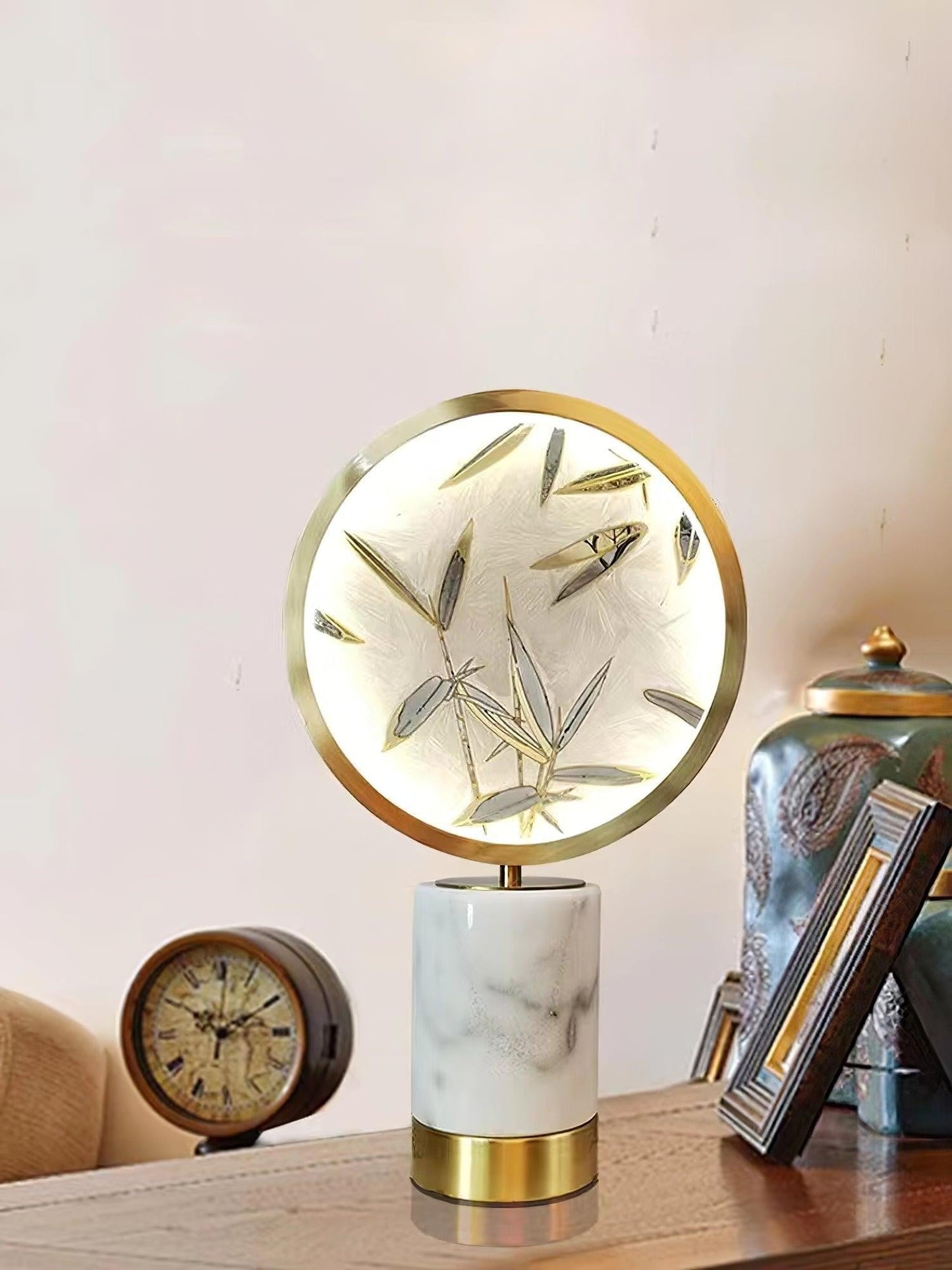 Enamel Botanical Table Lamp
