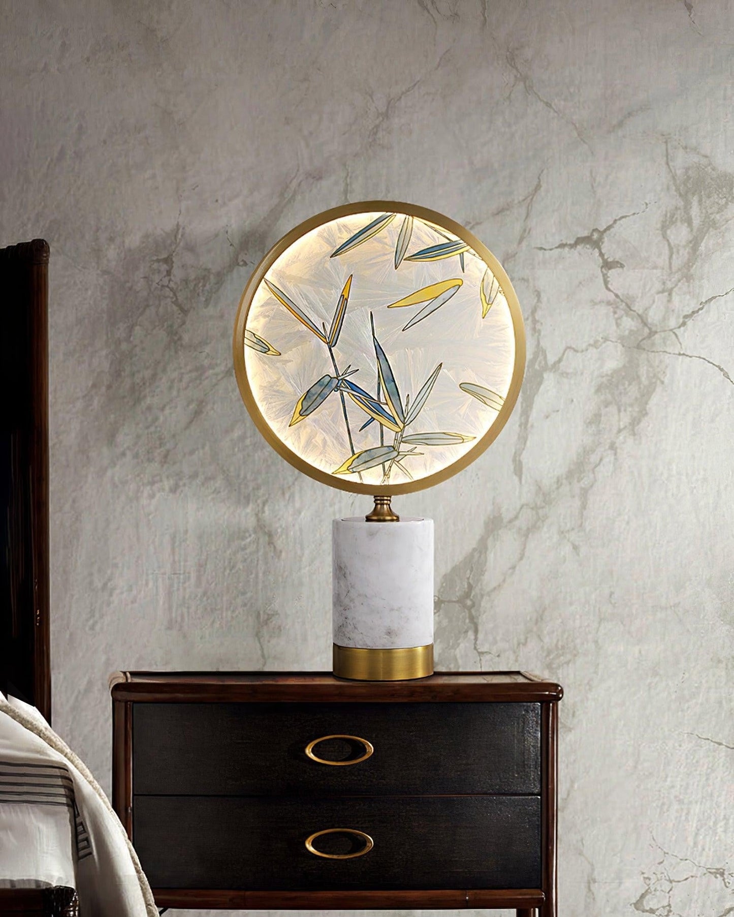 Enamel Botanical Table Lamp