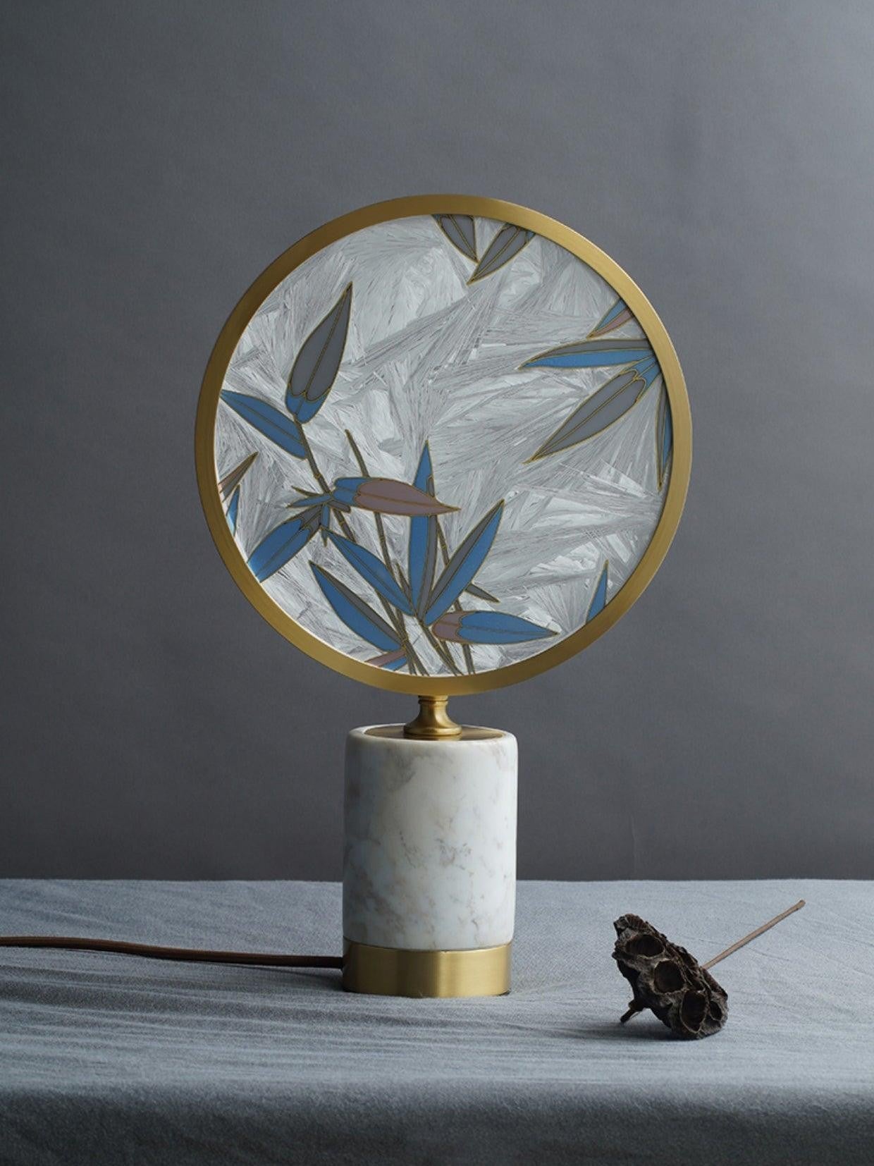Enamel Botanical Table Lamp