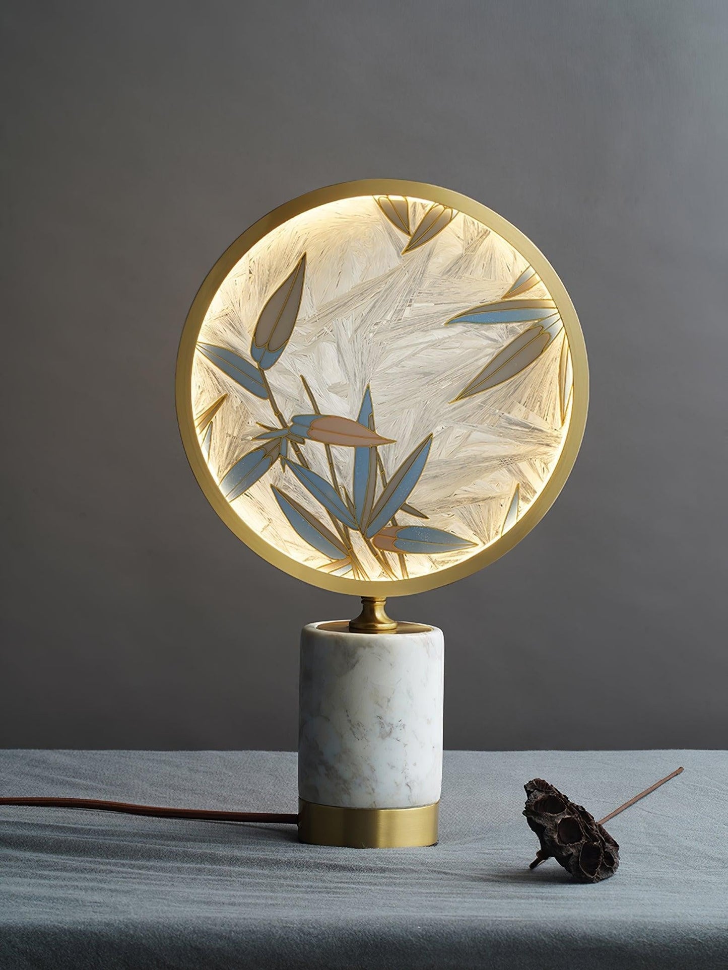 Enamel Botanical Table Lamp