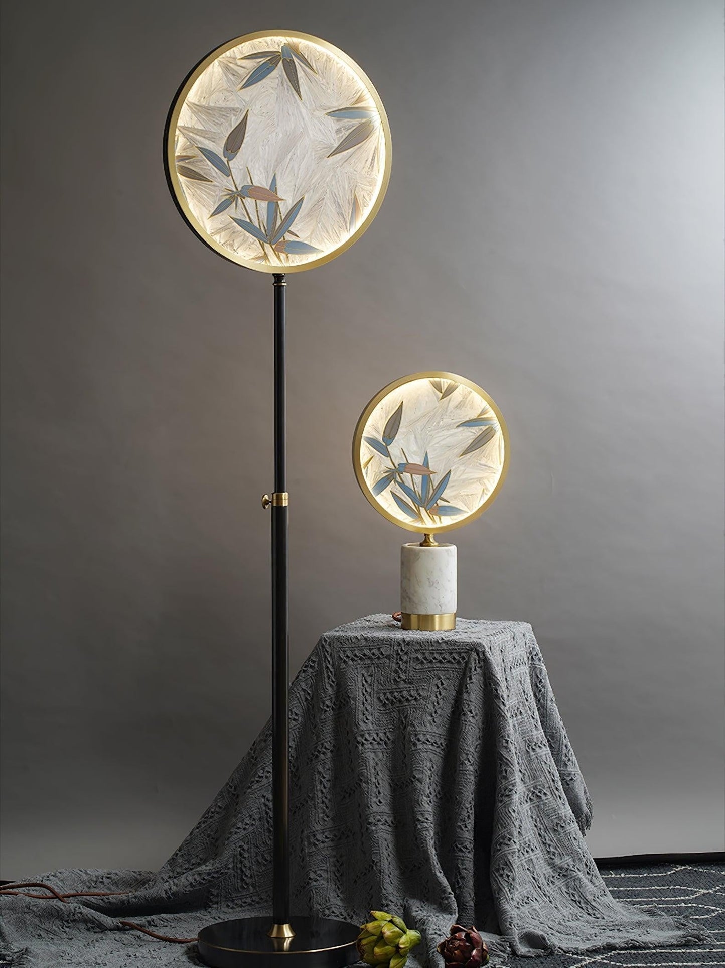 Enamel Botanical Table Lamp