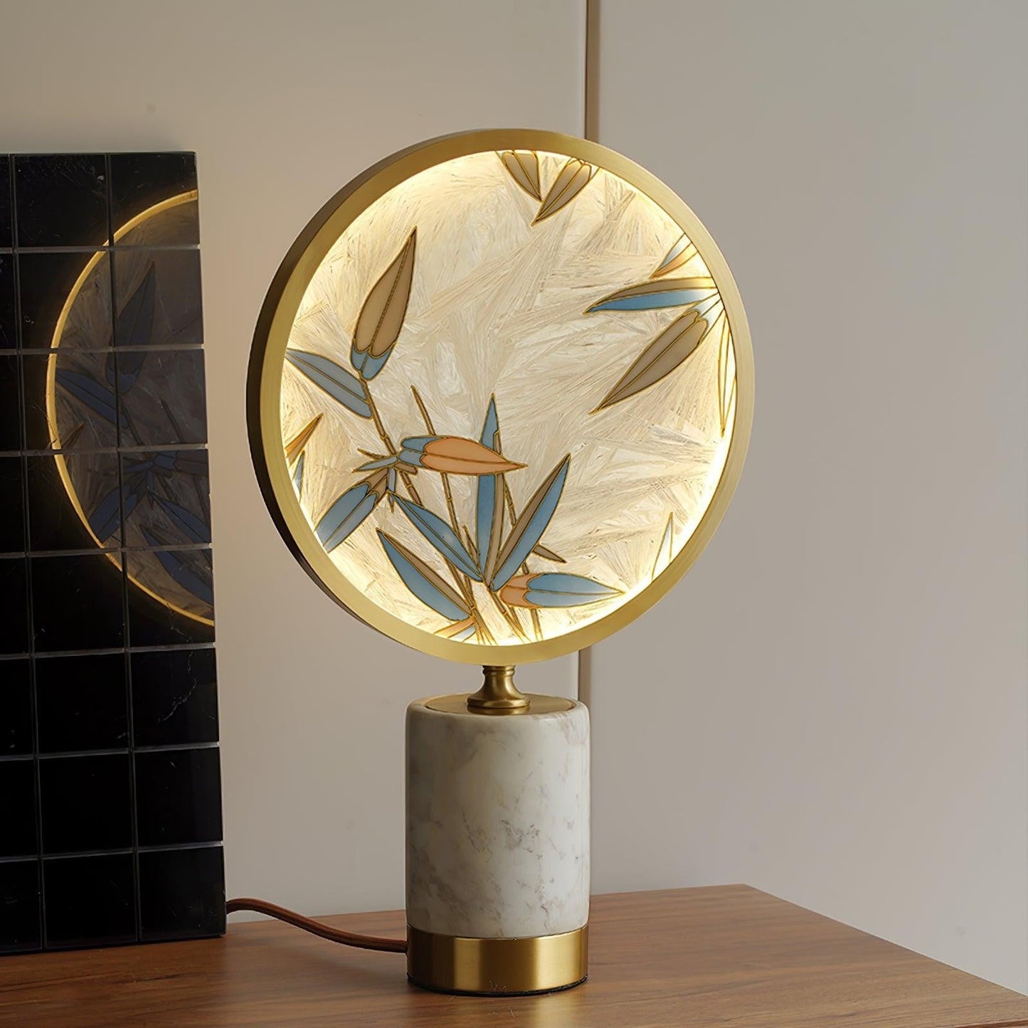 Enamel Botanical Table Lamp