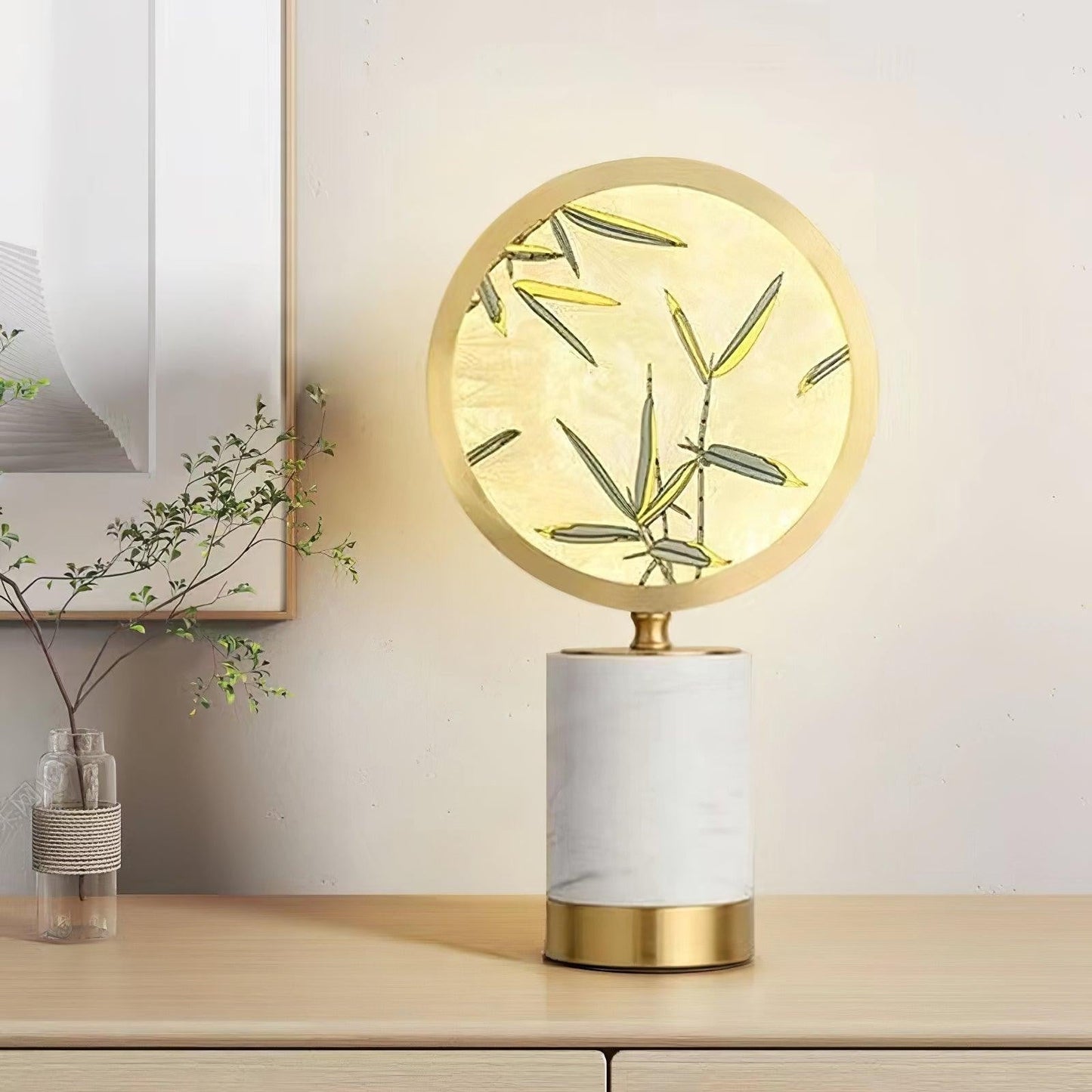 Enamel Botanical Table Lamp