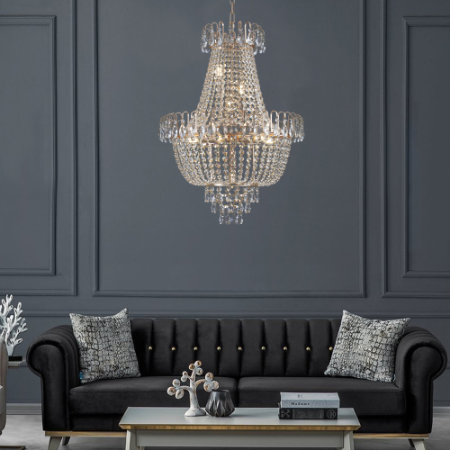 Imperial Gold Crystal Cascade Chandelier