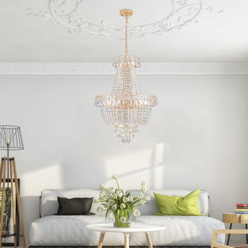 Imperial Gold Crystal Cascade Chandelier