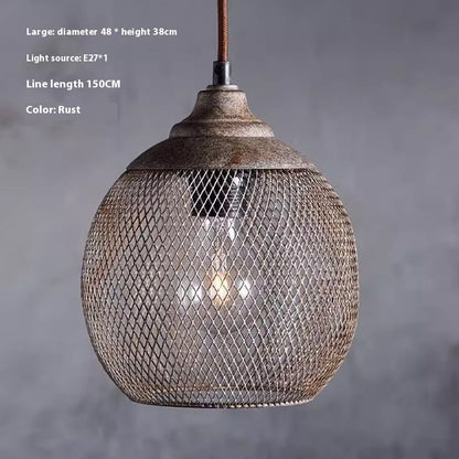 Industrial Iron Cage Pendant Chandelier