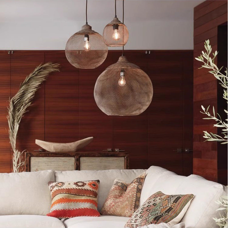 Industrial Iron Cage Pendant Chandelier