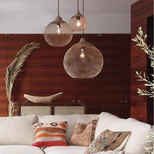 Industrial Iron Cage Pendant Chandelier
