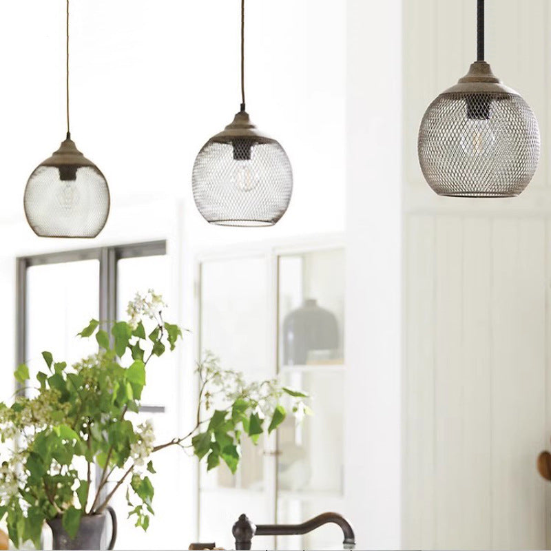Industrial Iron Cage Pendant Chandelier
