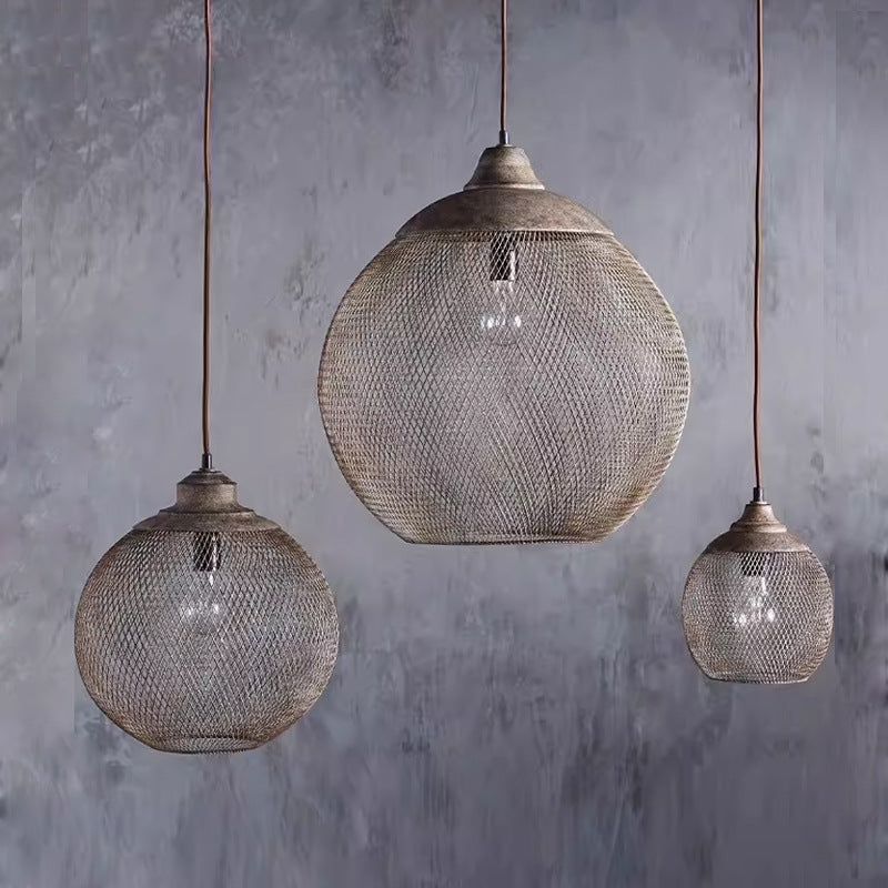 Industrial Iron Cage Pendant Chandelier
