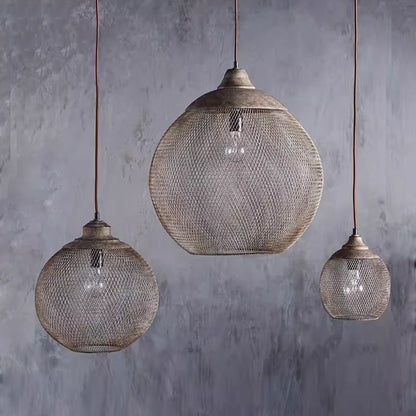 Industrial Iron Cage Pendant Chandelier