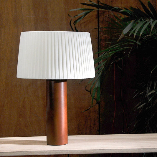 Korean Pleated Shade Wooden Table Lamp