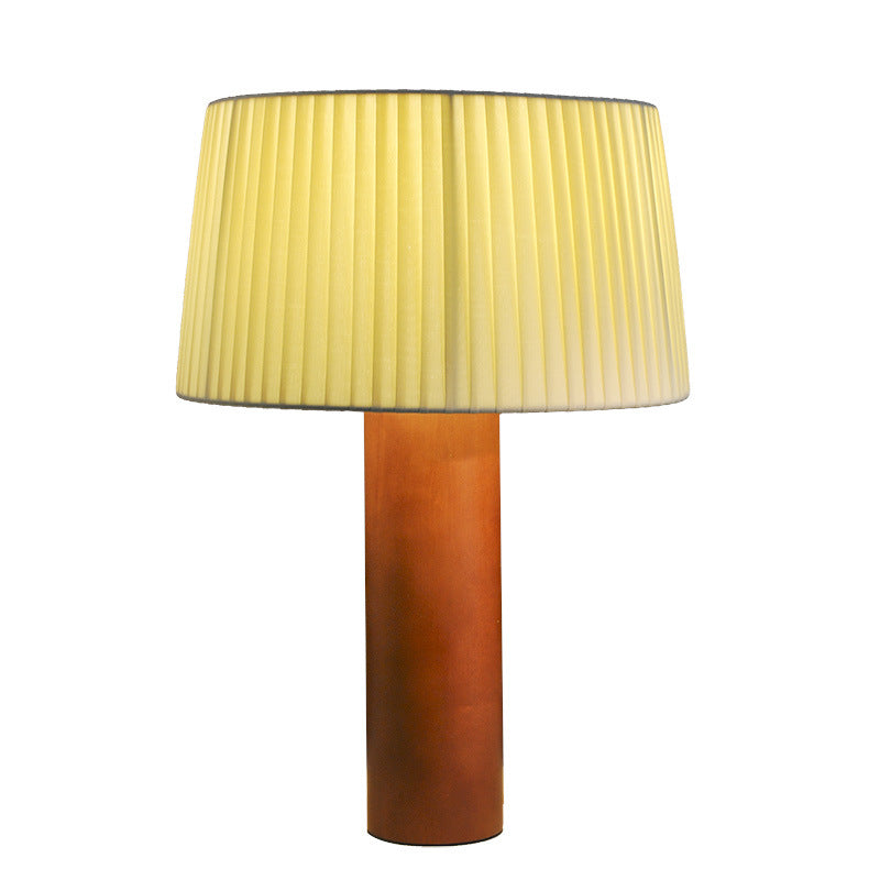Korean Pleated Shade Wooden Table Lamp