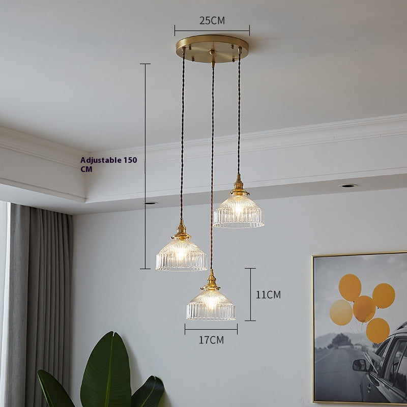 KyotoBrass Vintage Glass Pendant Chandelier