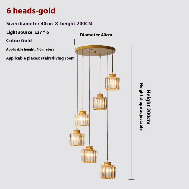 LuxeCascade Crystal Staircase Chandelier