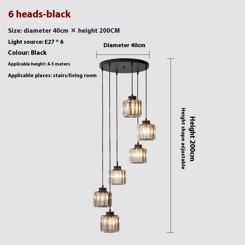 LuxeCascade Crystal Staircase Chandelier
