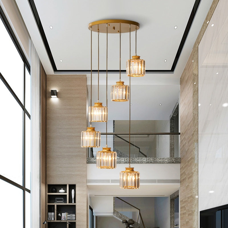 LuxeCascade Crystal Staircase Chandelier