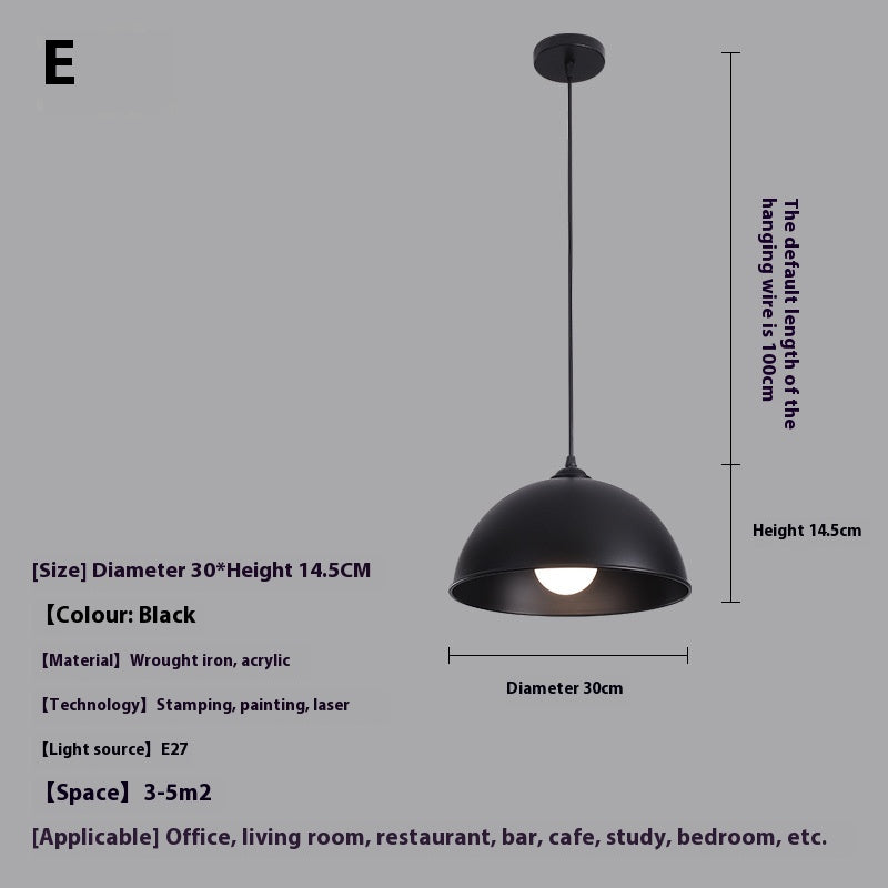Minimalist Iron LED Pendant Light Series