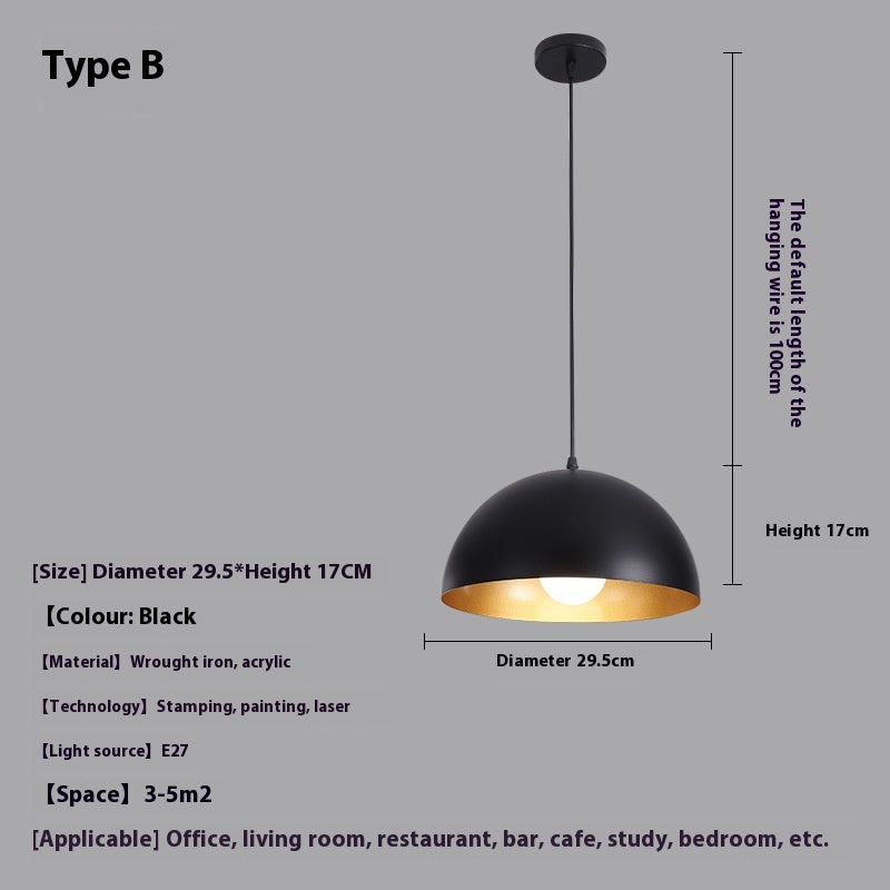 Minimalist Iron LED Pendant Light Series