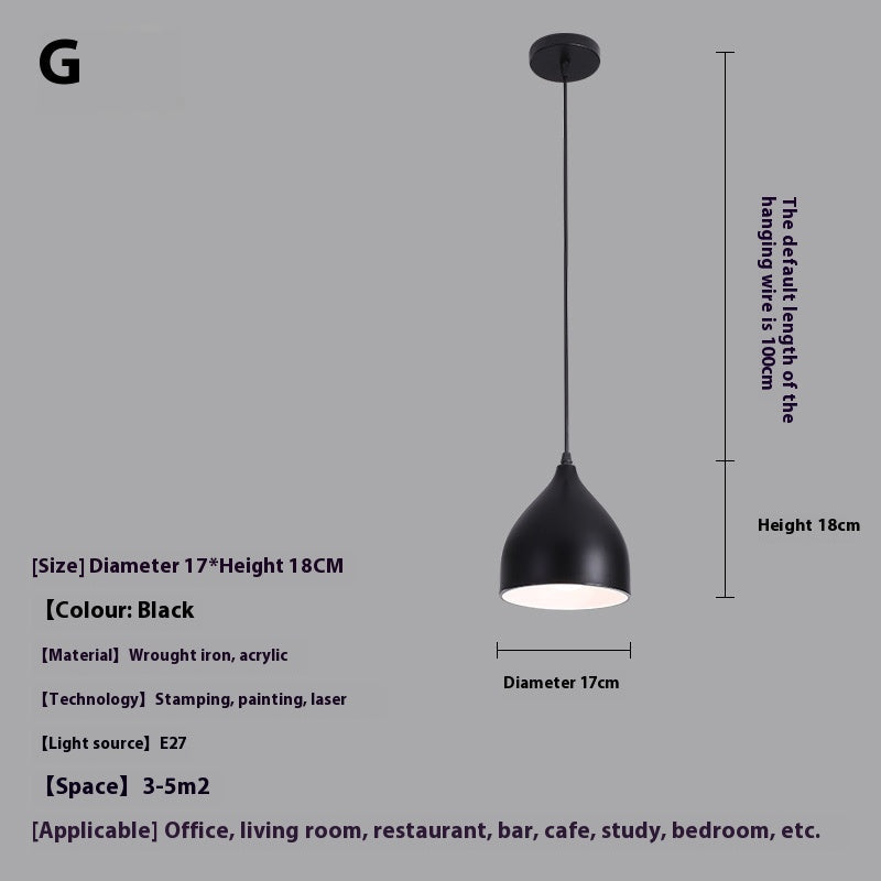 Minimalist Iron LED Pendant Light Series
