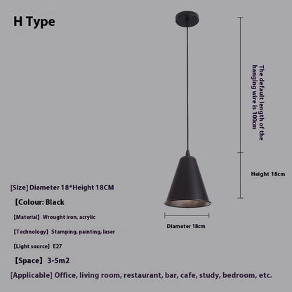 Minimalist Iron LED Pendant Light Series