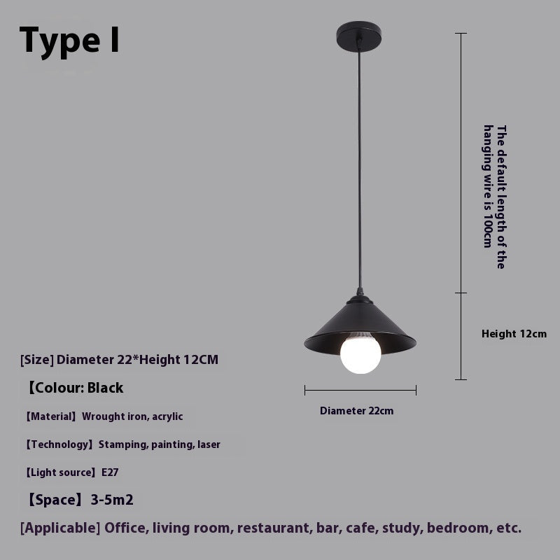 Minimalist Iron LED Pendant Light Series