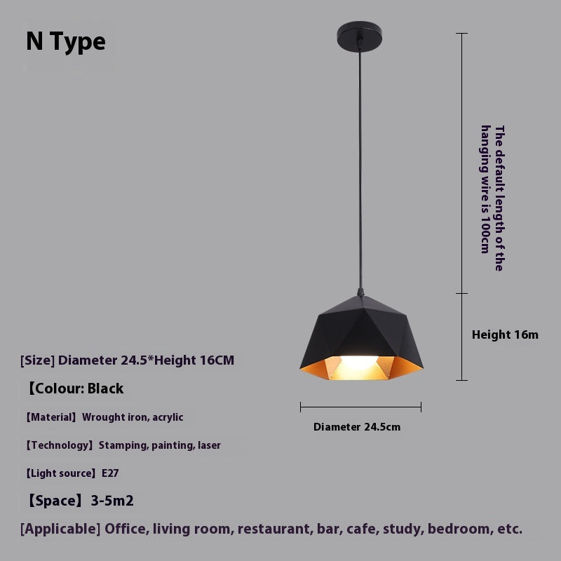 Minimalist Iron LED Pendant Light Series