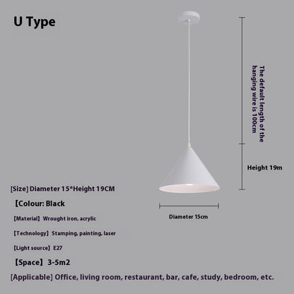 Minimalist Iron LED Pendant Light Series