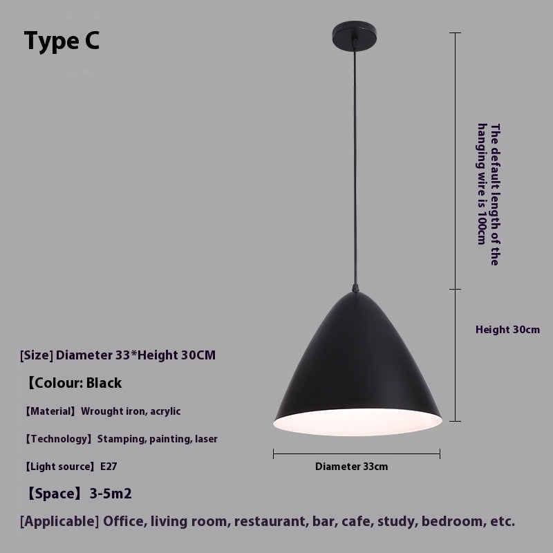 Minimalist Iron LED Pendant Light Series